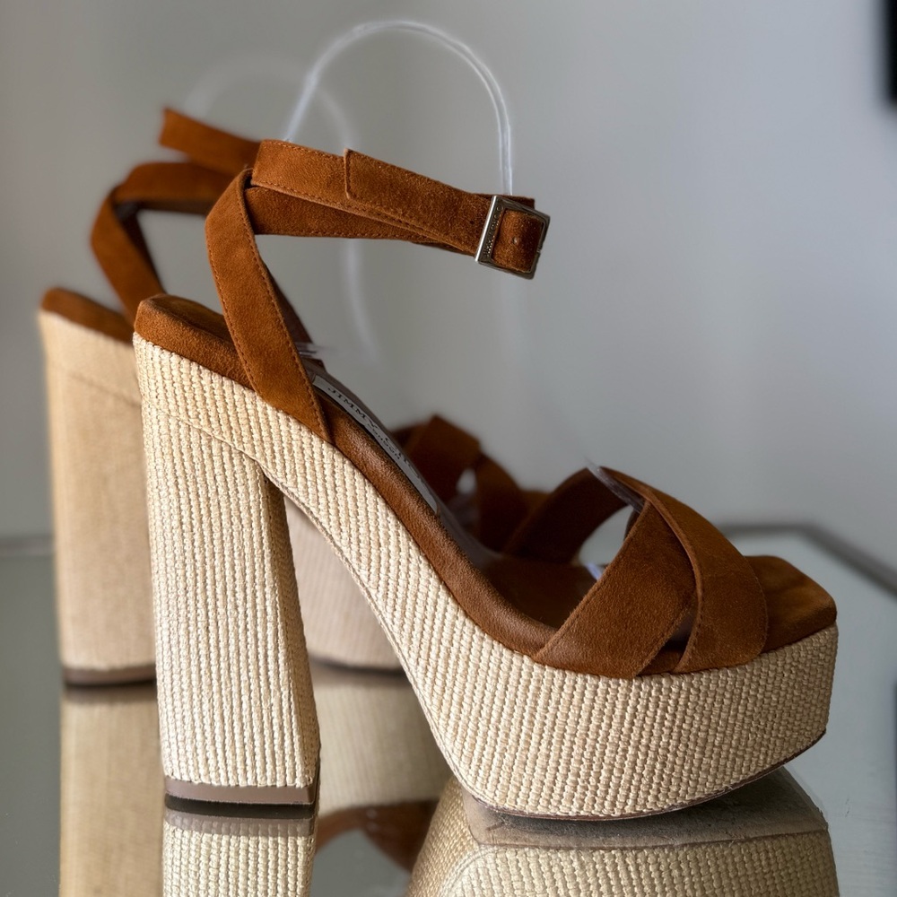 EUC JIMMY CHOO Gaia 140 suede platform sandals $995 38 - Picture 10 of 15